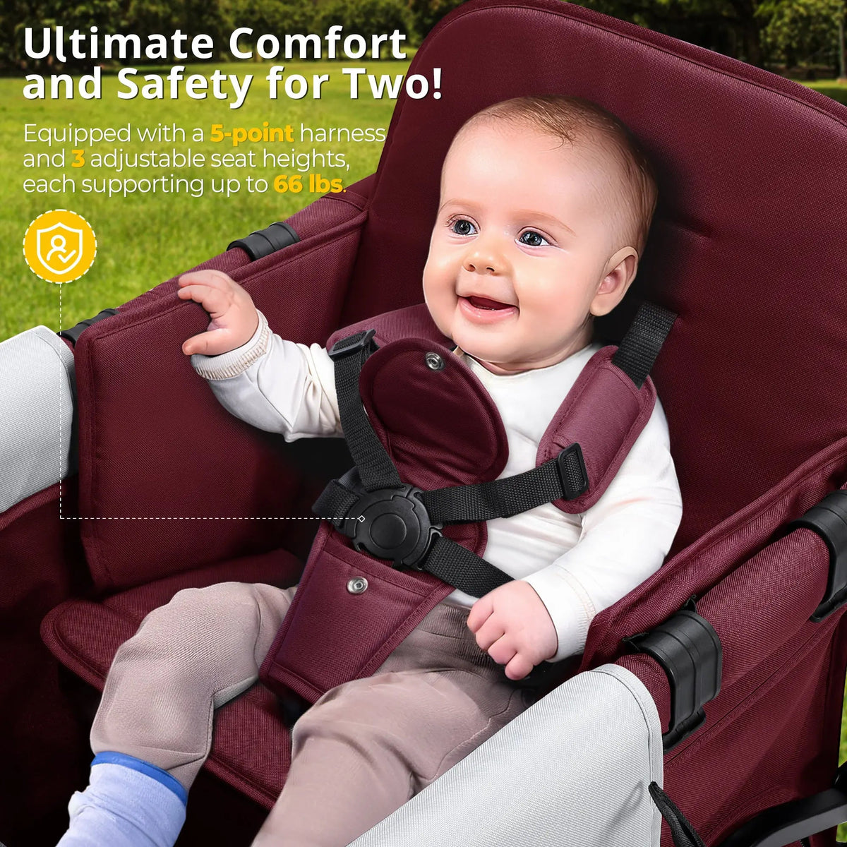 Momfann 2-Seater All-Terrain Stroller Wagon for Kids