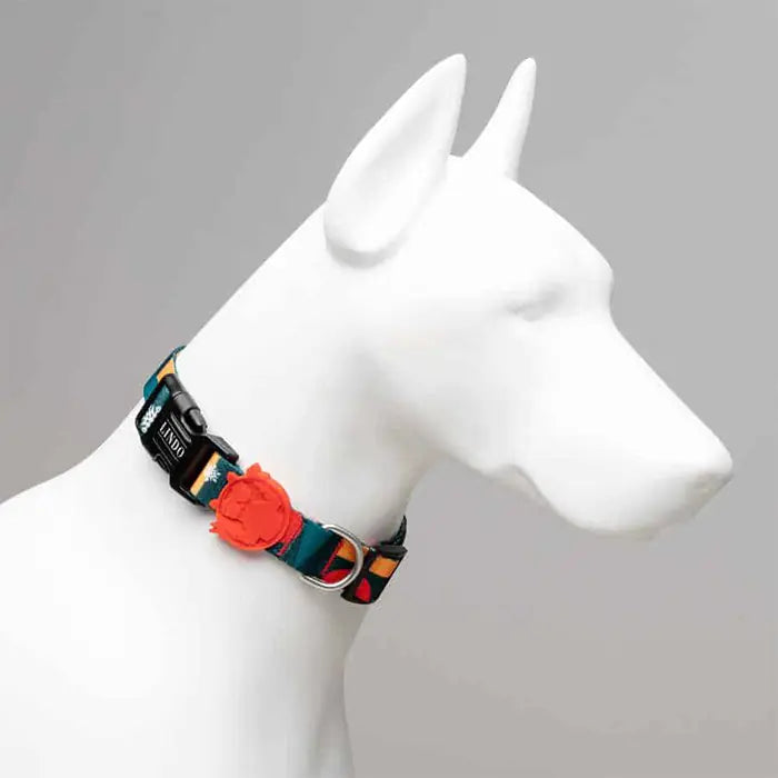 Lindo Reindeer Dog Collar Stylish Adjustable Design Medium 37-56cm
