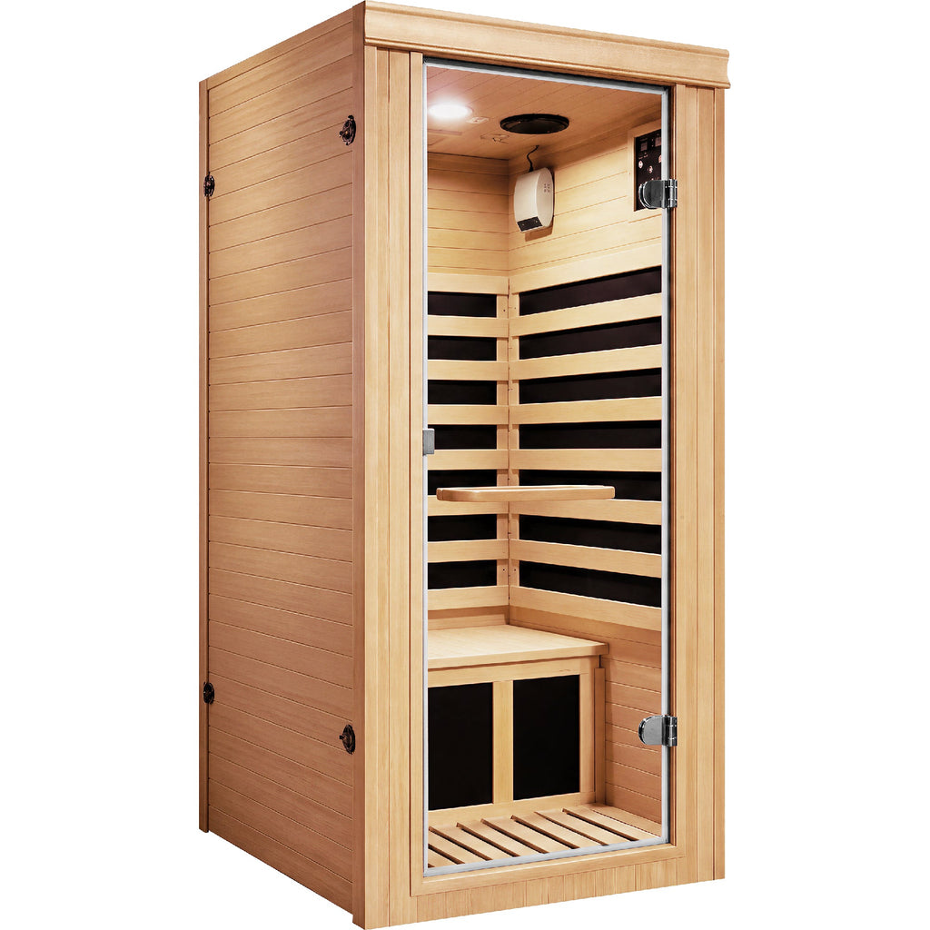 1020W Canadian Hemlock Single Mini Far Infrared Sauna Room