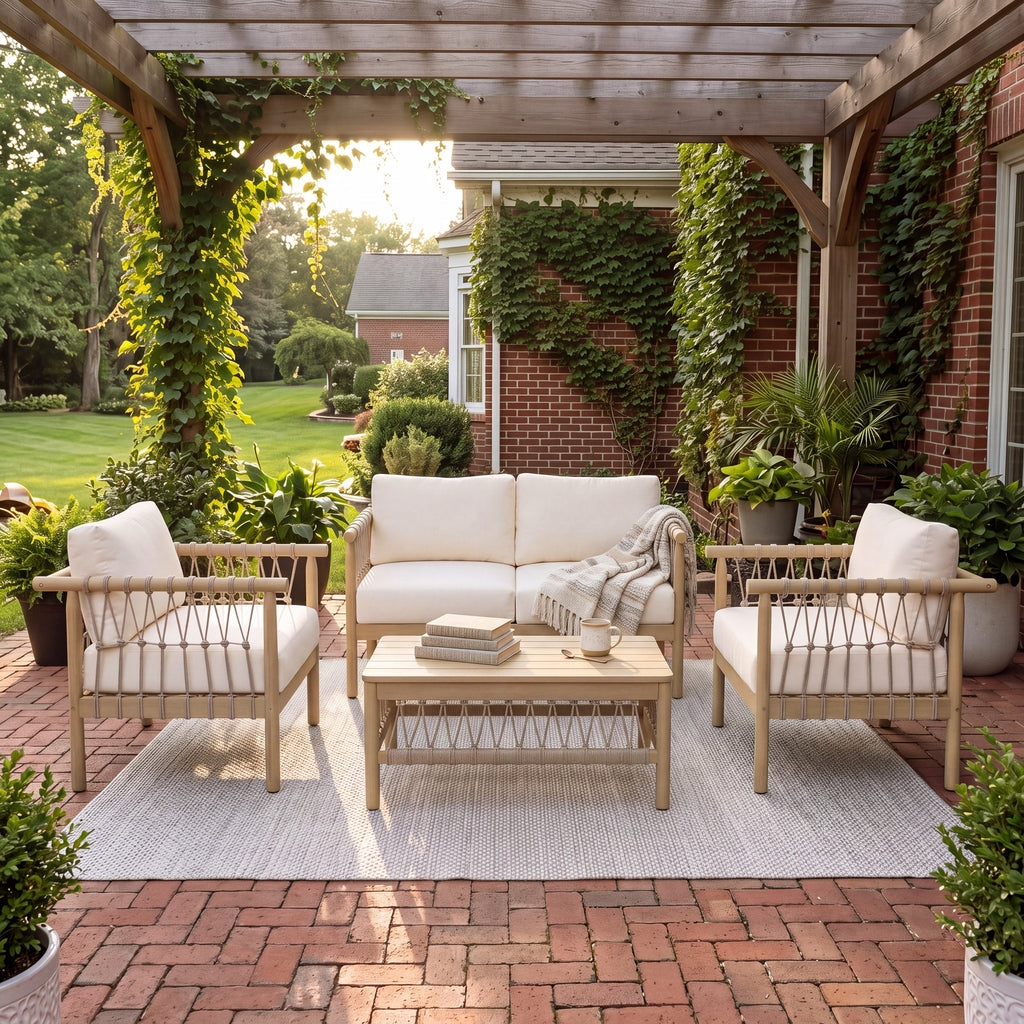 Outdoor Acacia Wood 3-Piece Furniture Set