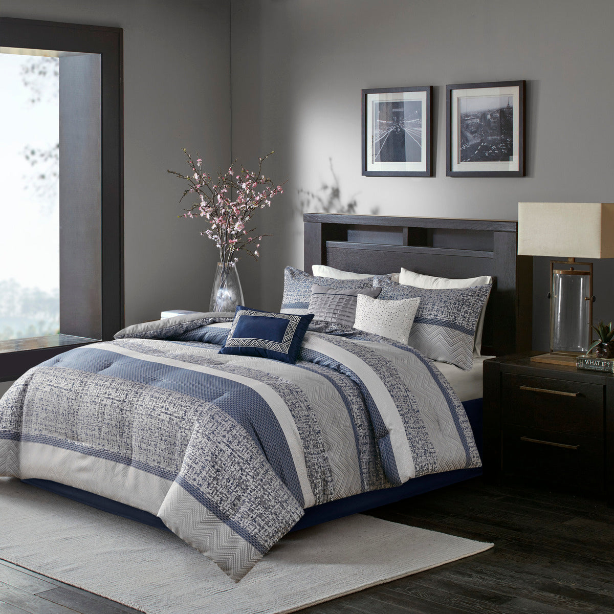 7 Piece Jacquard Comforter Set