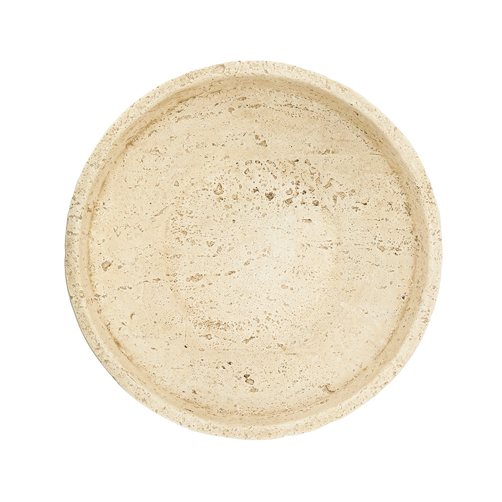 Cement Ribbed Decorative Bowl