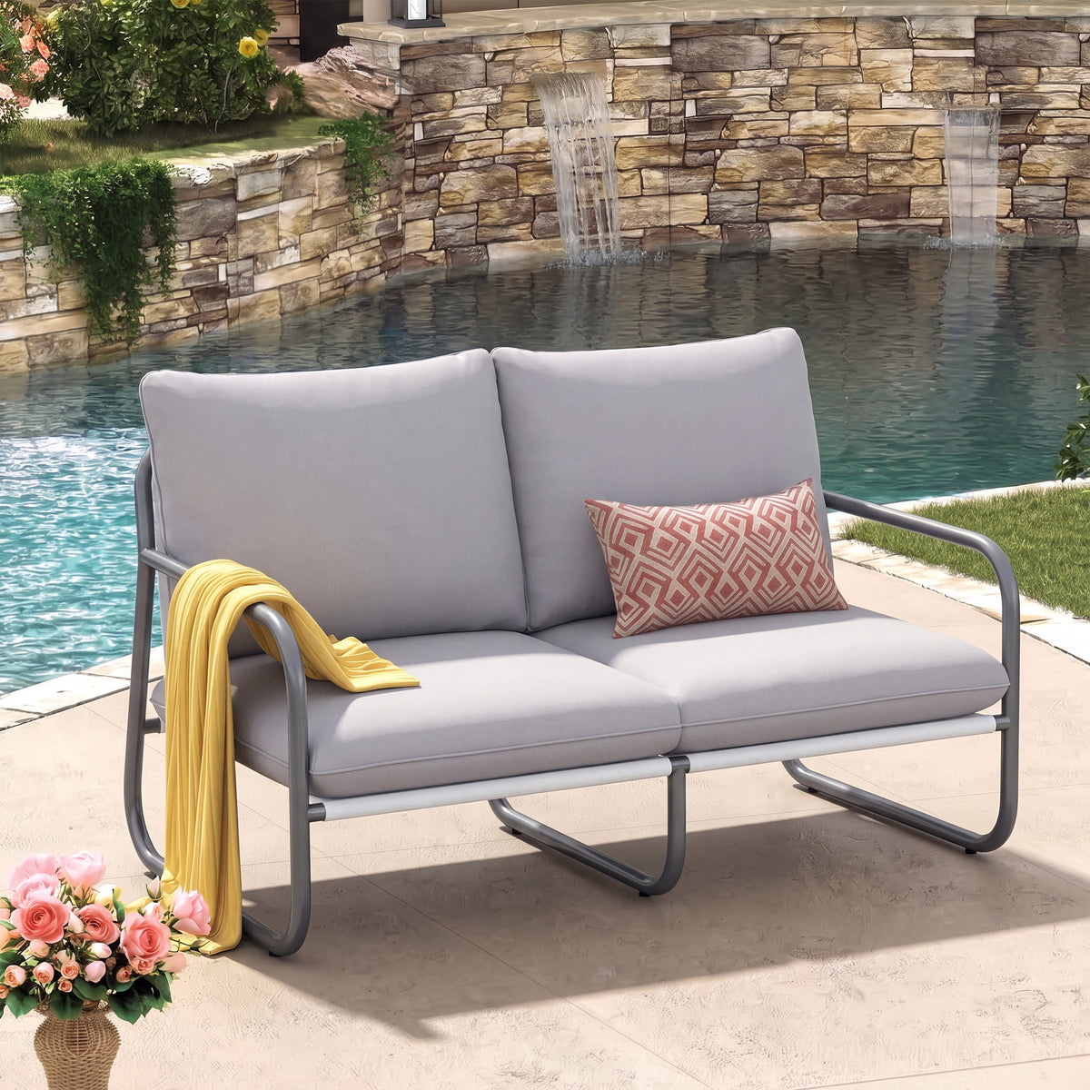 Outdoor Patio 2-Seater Loveseat
