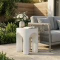 Outdoor MGO Round Top Side Table/End Table, Antique White