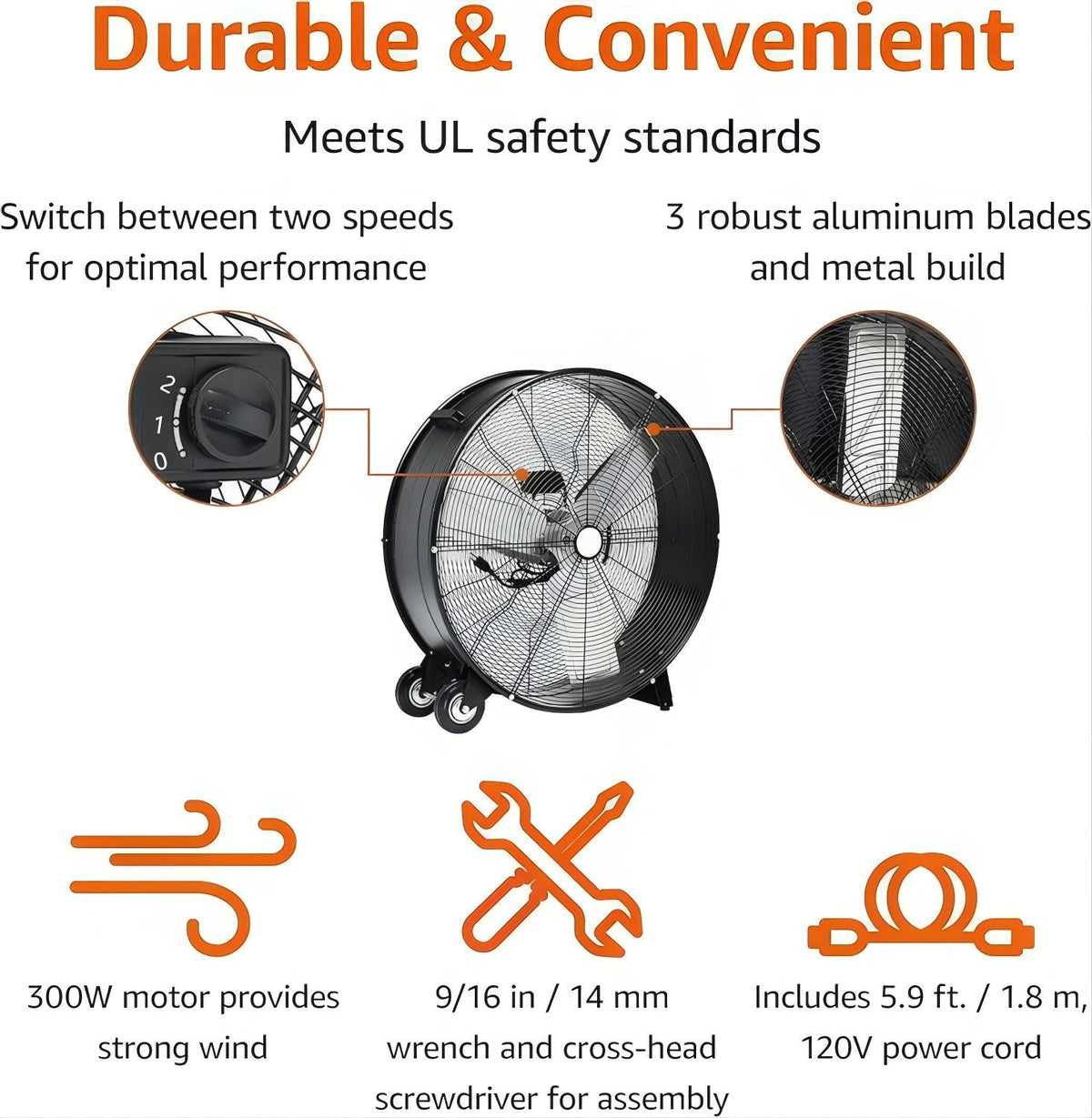 30 Inch High Velocity Drum Fan