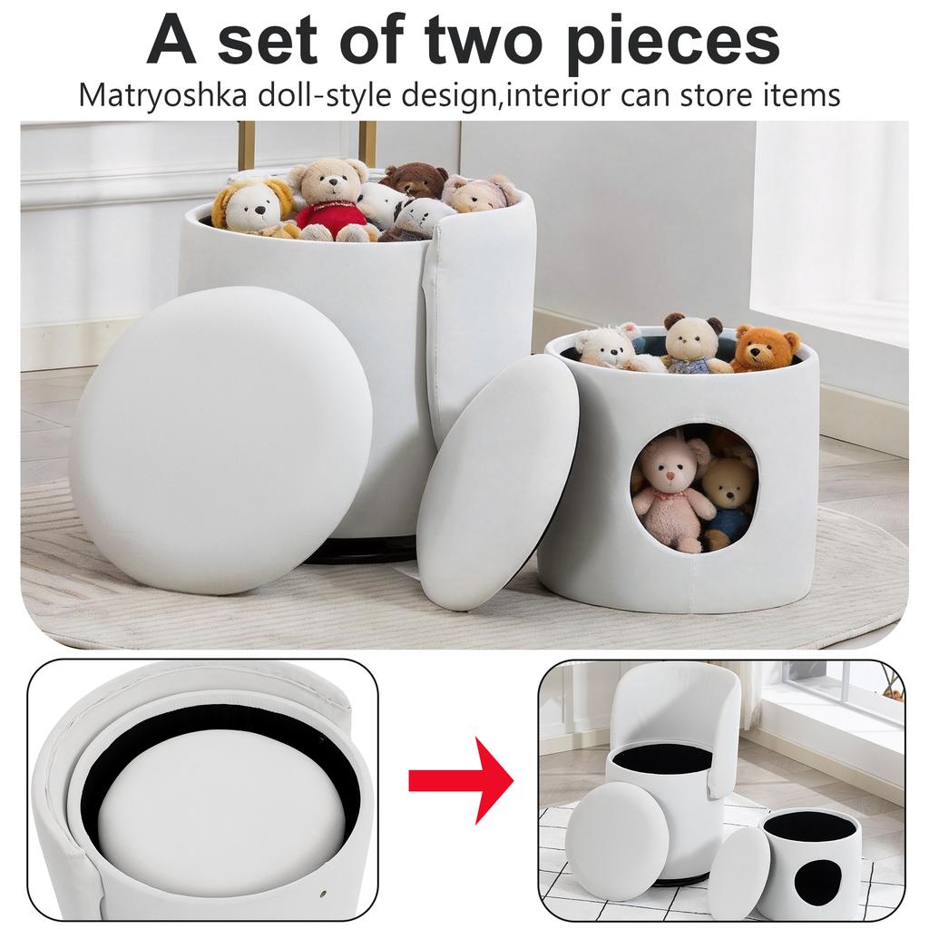 Stylish Upholstered Barrel Chair: 360° Swivel Vanity Stool