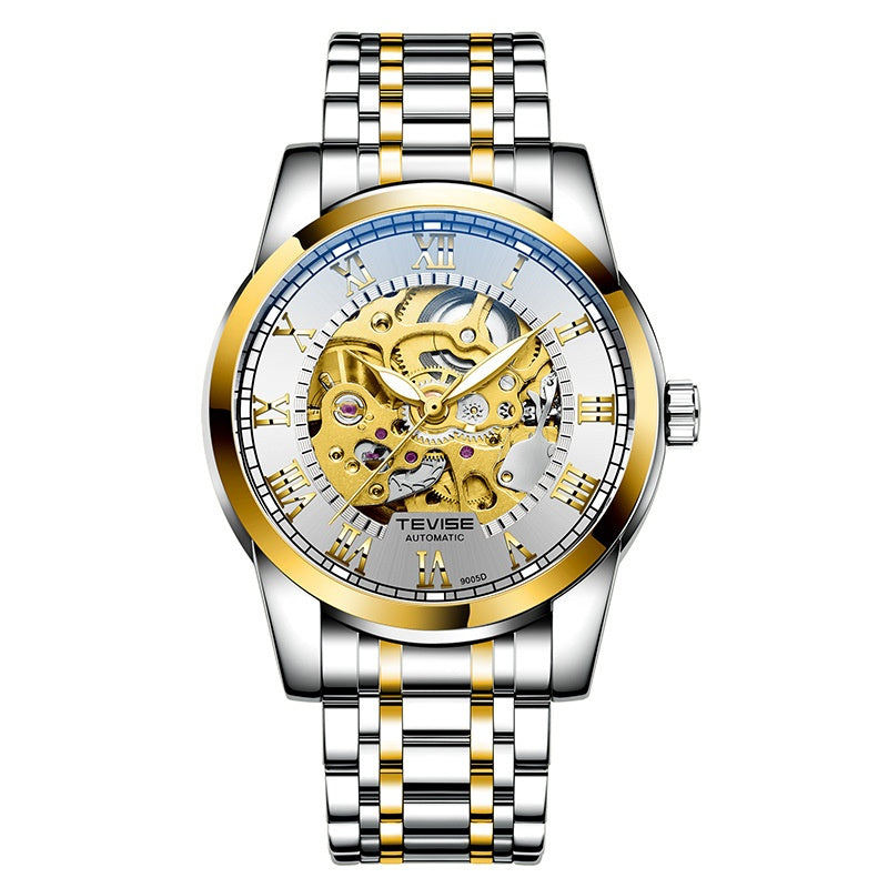 Waterproof Mens Automatic Minimalist Stylish Hollow Mechanical Luminous Watch