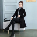 Womens Midi-length Plaid Trench Coat For Petite Figures