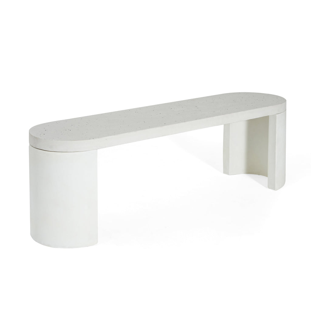 Ellis Oval 60" Modern Outdoor Concrete Dining Bench