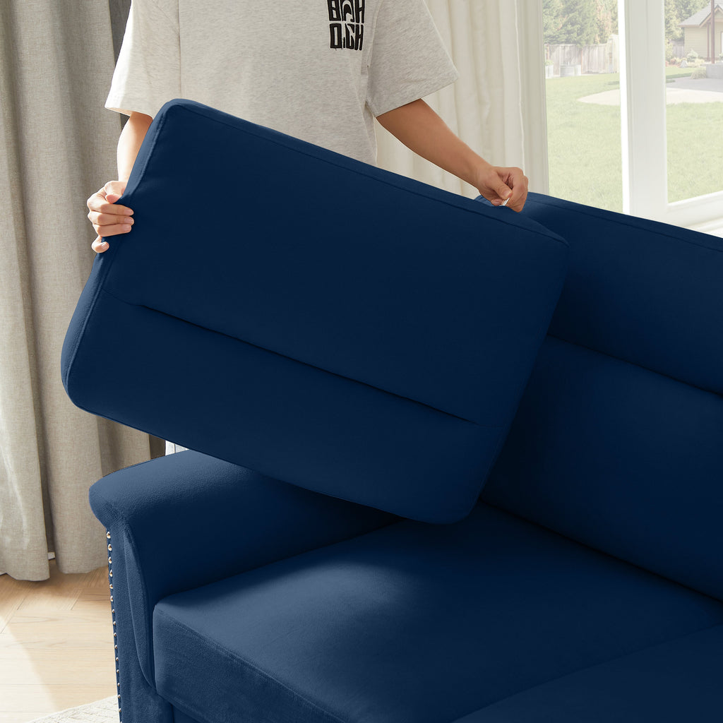 82" Modern Compressed Snowfleece Fabric 3-Seater Sofa
