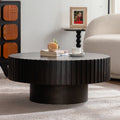Round Coffee Table with Handcrafted Relief