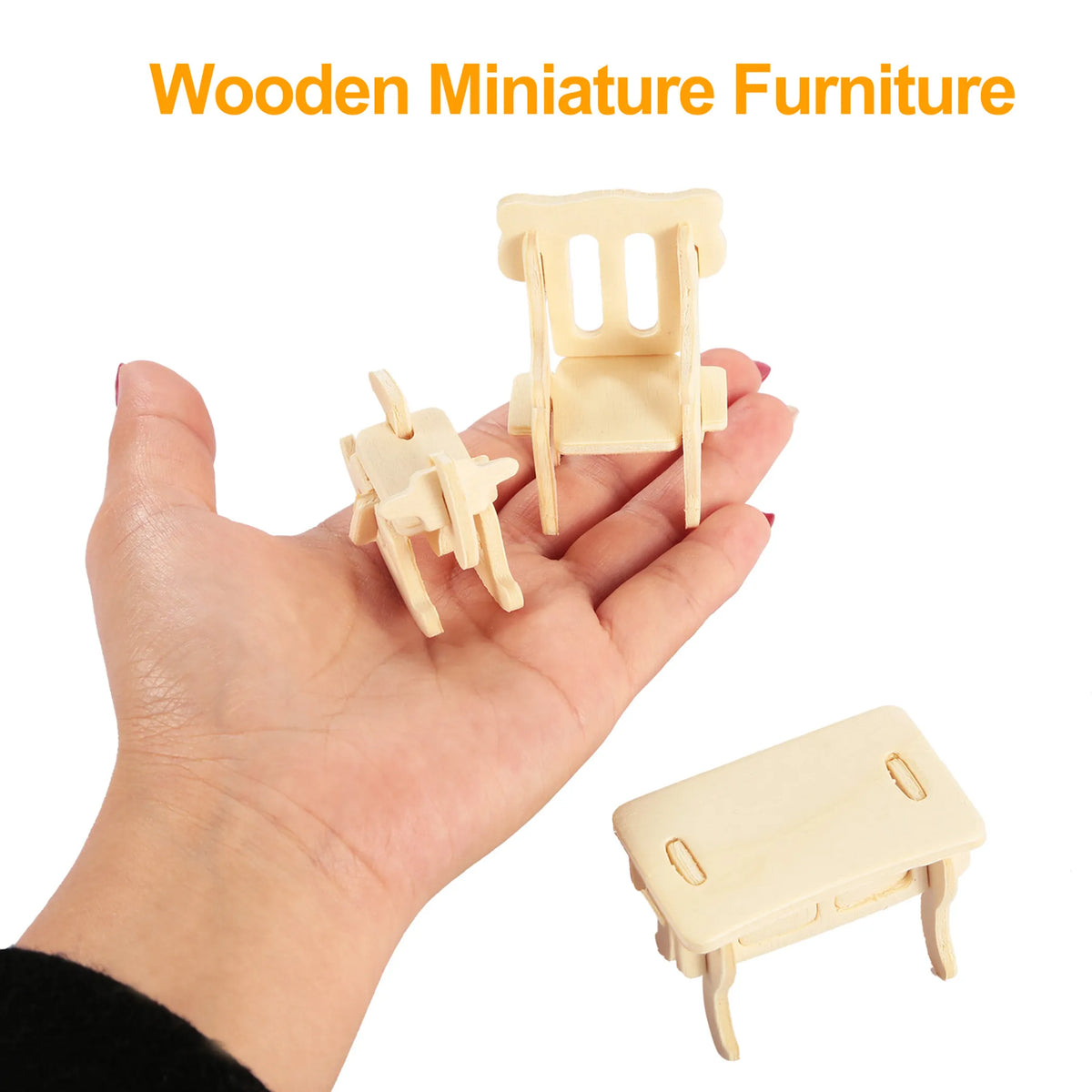3D Wooden Dollhouse Furniture Puzzle Kit