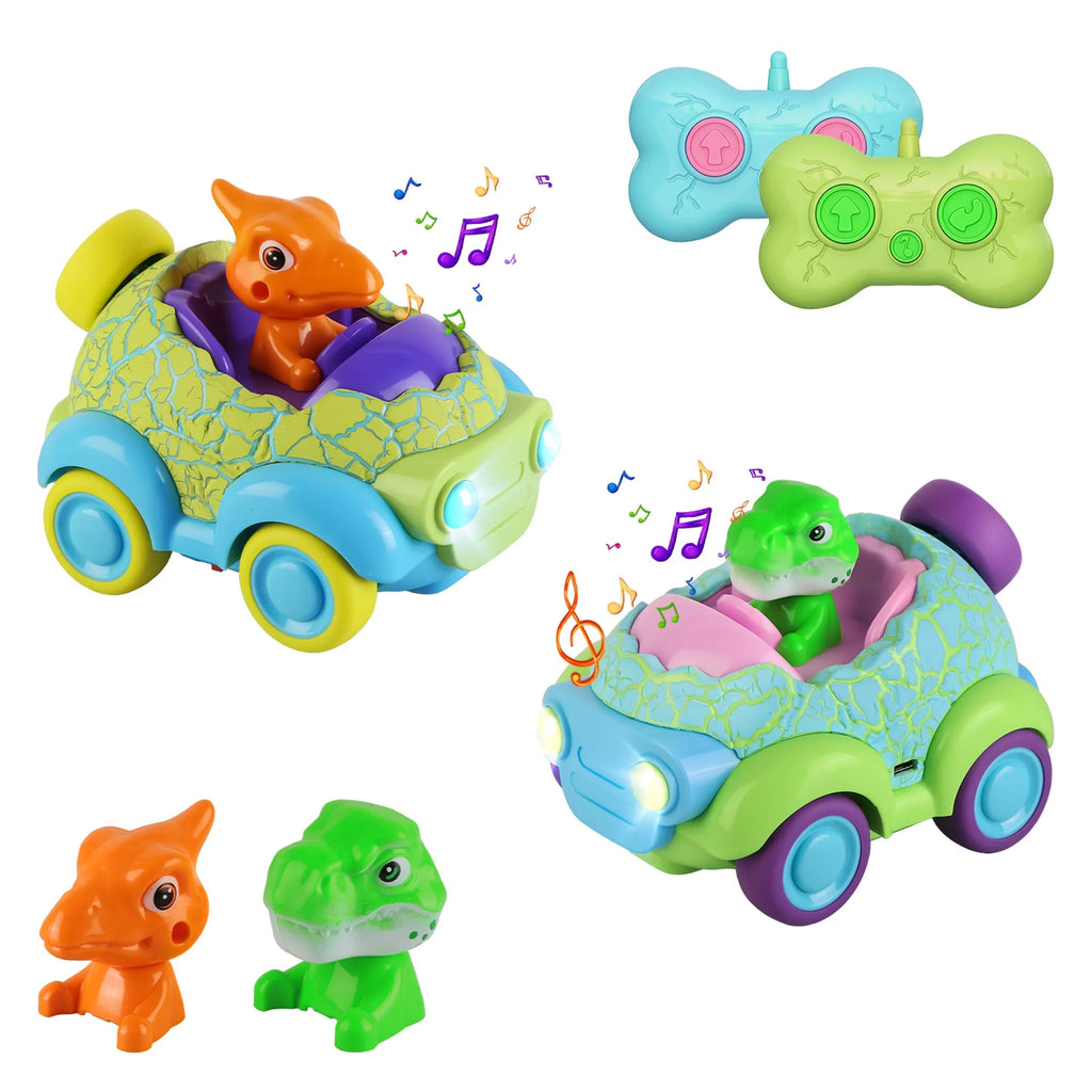 Dinosaur Remote Control Car Racing Set — 2 Pack