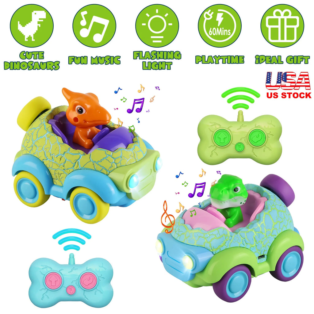 Dinosaur Remote Control Car Racing Set — 2 Pack