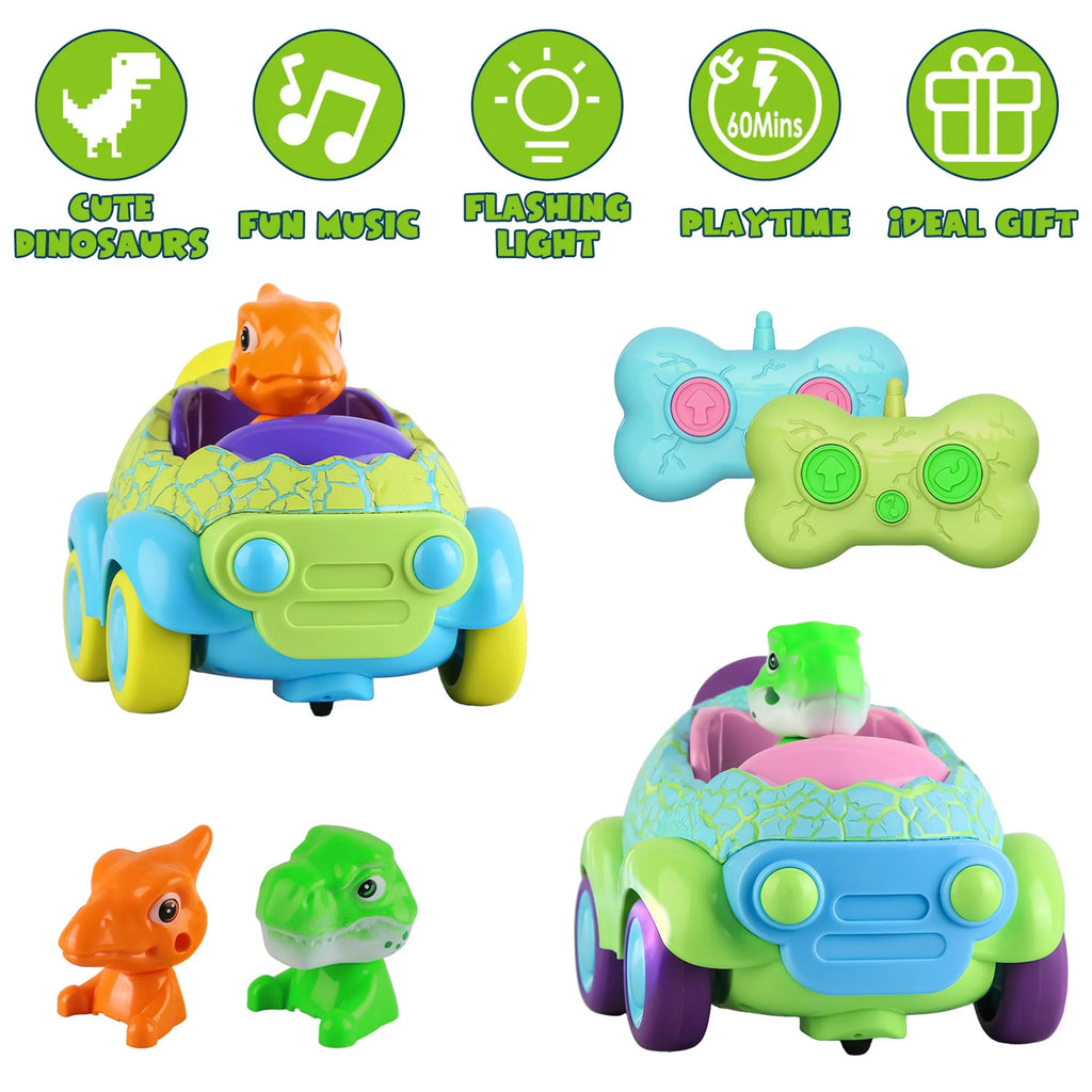 Dinosaur Remote Control Car Racing Set — 2 Pack