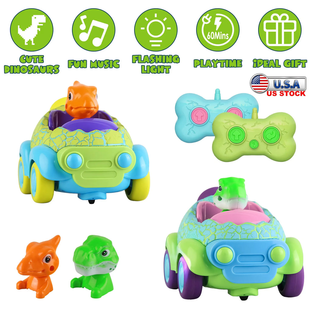 Dinosaur Remote Control Car Racing Set — 2 Pack