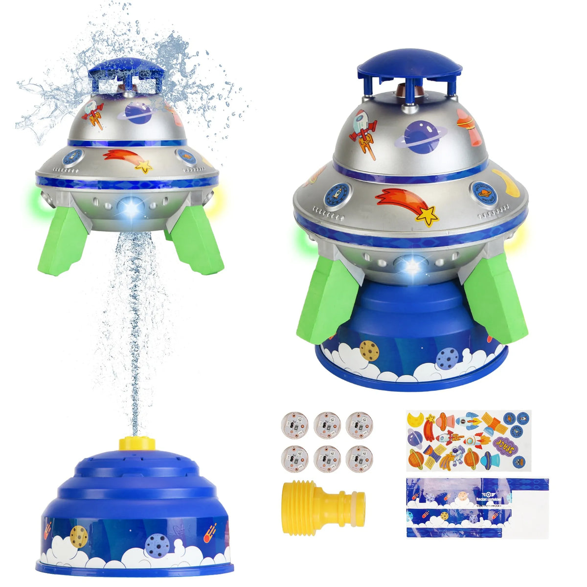 Light-Up UFO Rocket Water Sprinkler Toy