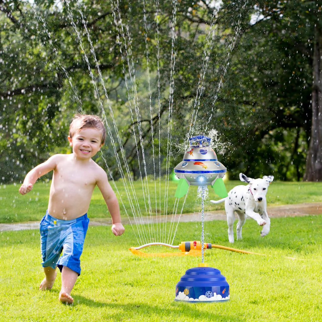 Light-Up UFO Rocket Water Sprinkler Toy