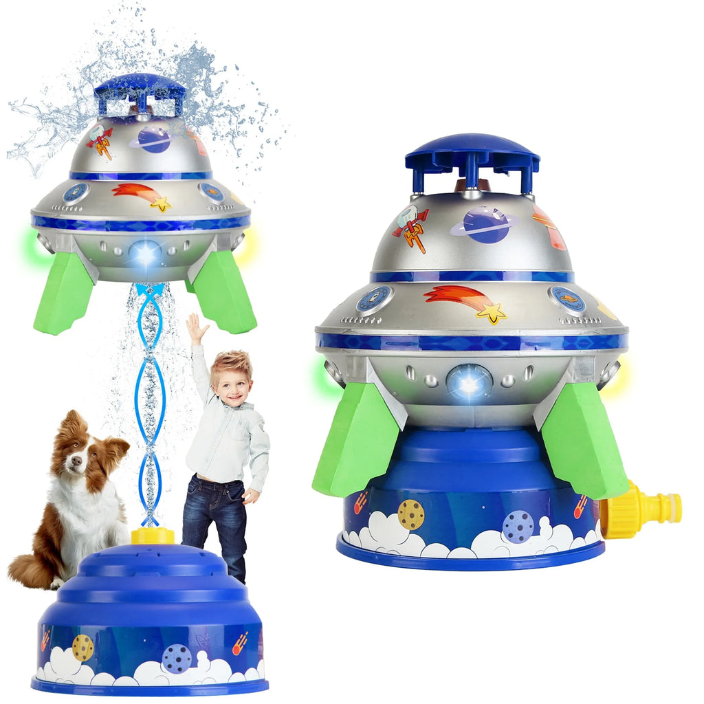 Light-Up UFO Rocket Water Sprinkler Toy