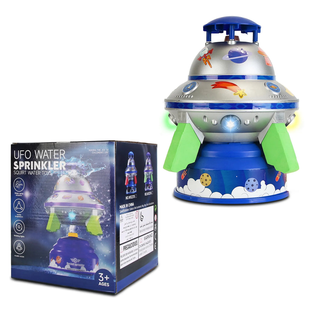 Light-Up UFO Rocket Water Sprinkler Toy