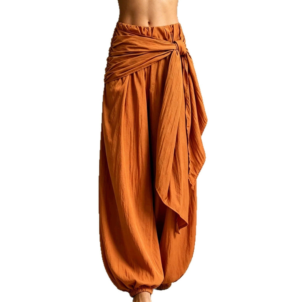 Women's Loose Casual Pants With A Tie-waist Design