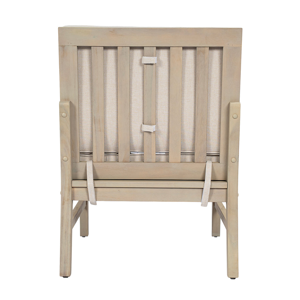 Perla Right Armless Chair in Acacia Wood