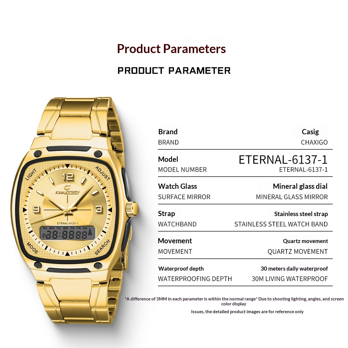 Mens Alloy Quartz Watch With A Steel Bracelet