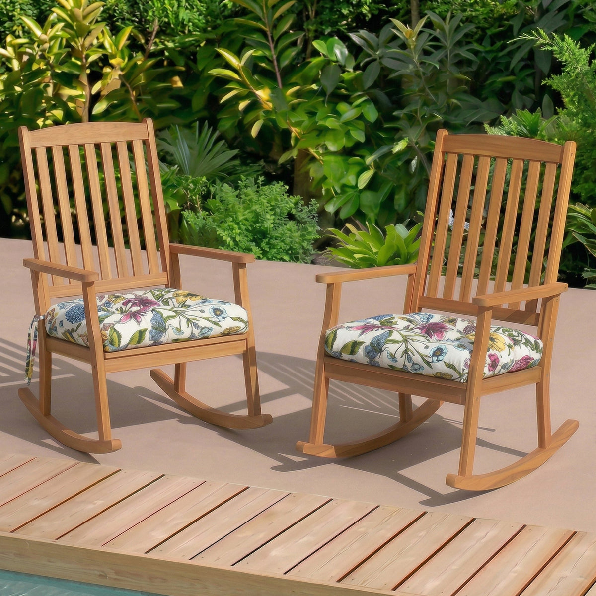 Outdoor Chair Cushions Set of 2 - Botanical Floral Print