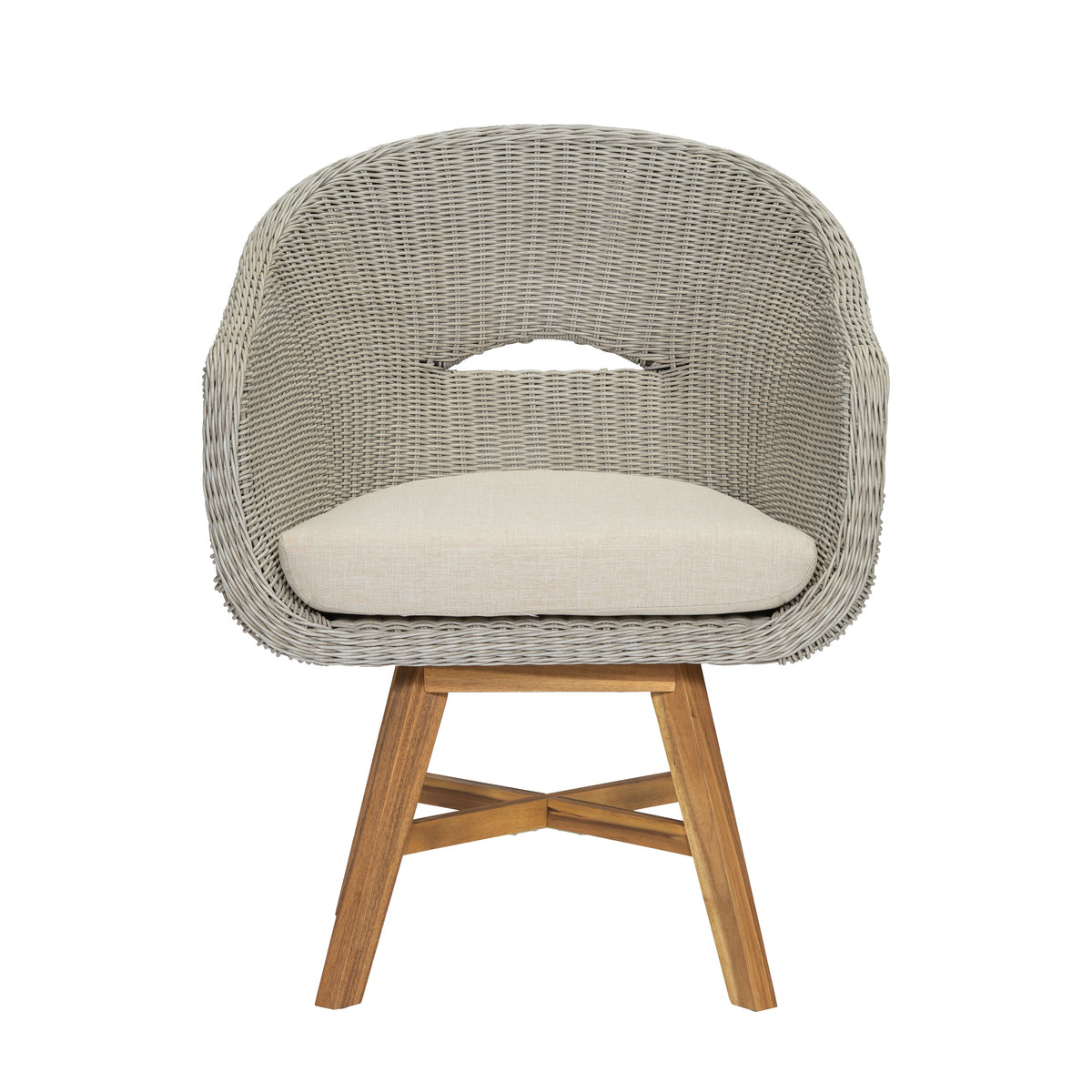 Outdoor Dining Arm Chair with Cushion, Set of 2