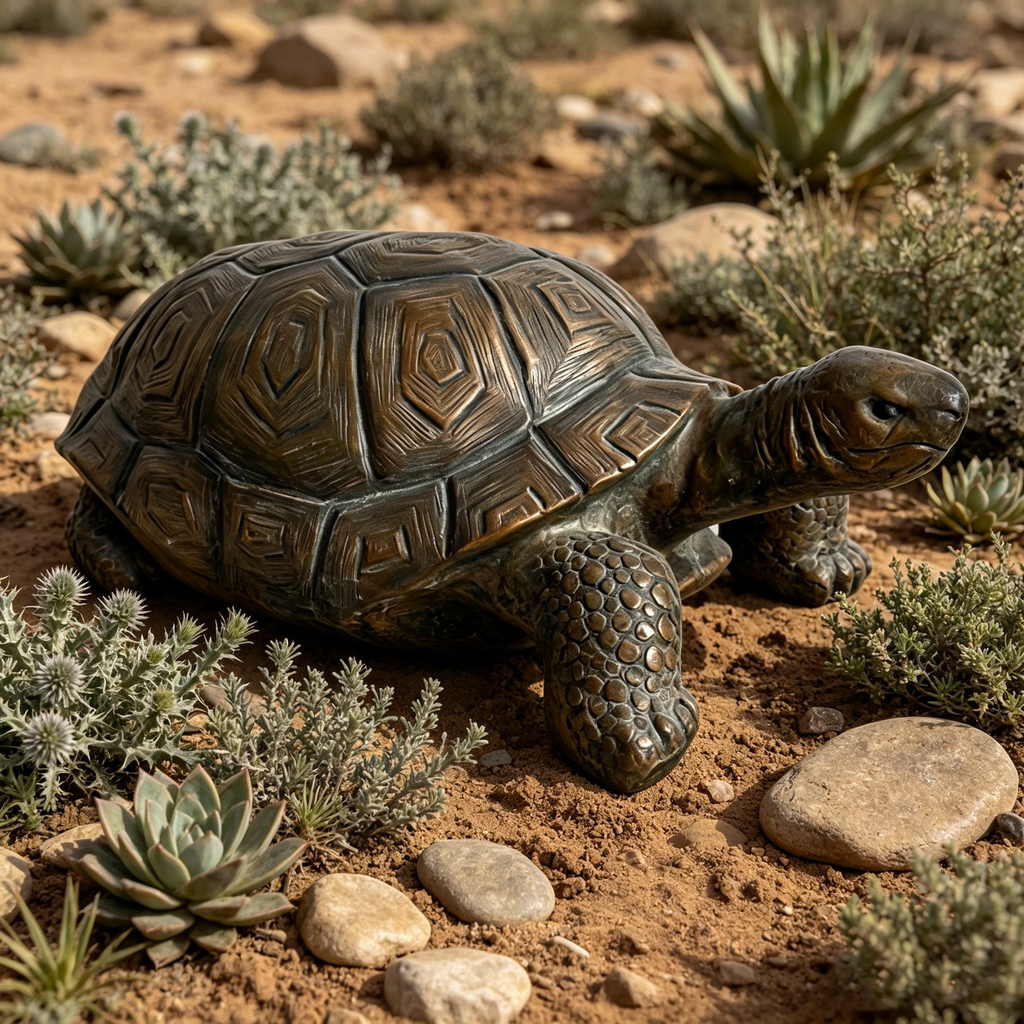 Realistic Tortoise Figurine - 30.51" Long Resin Turtle Statue