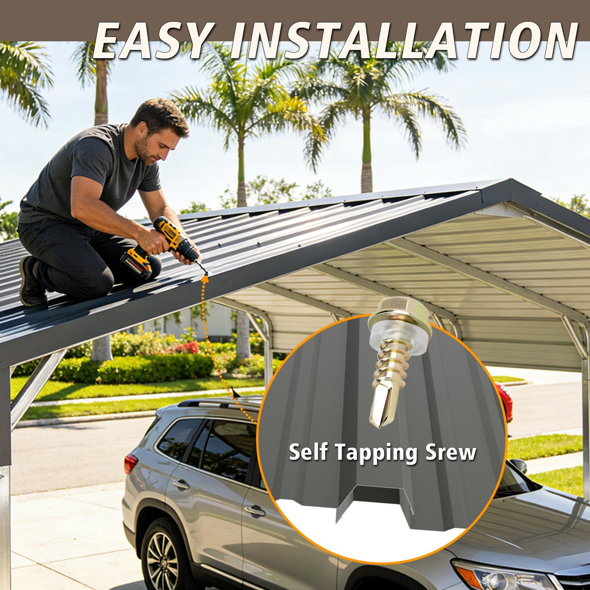 20 Pcs Metal Roof Panels - Galvanized Steel