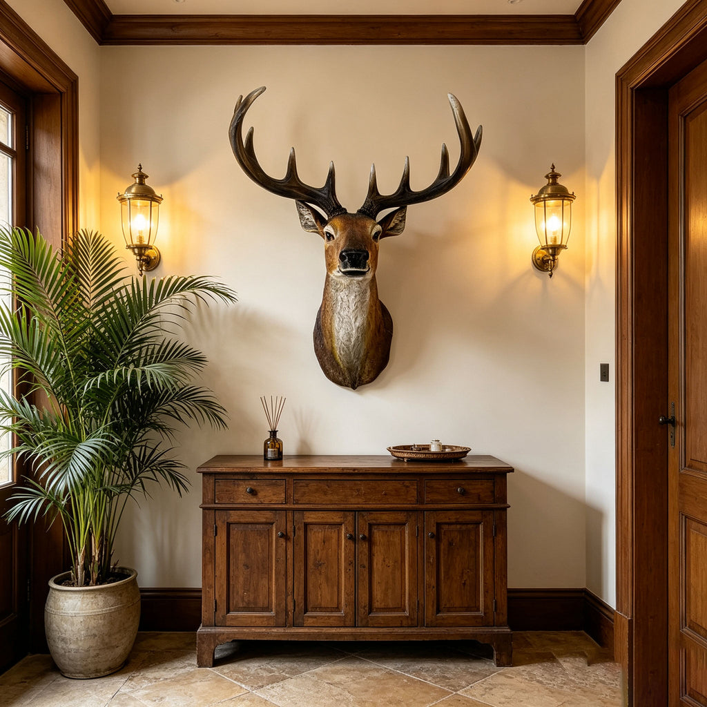 Stag Head Wall Mount - 14.57" Wide Resin Deer Bust