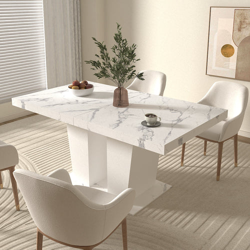 Extendable Dining Room Table for 6-10