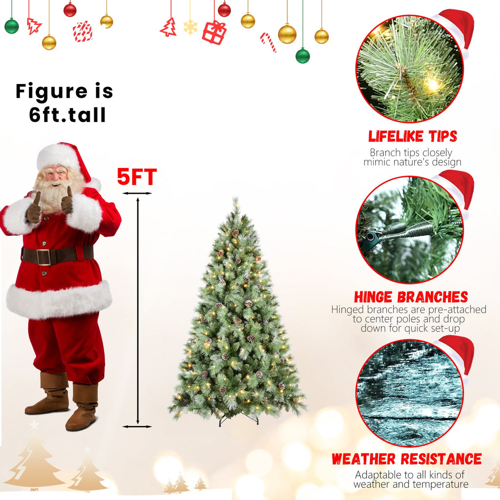 7FT Christmas Tree with 400 Warm Lights
