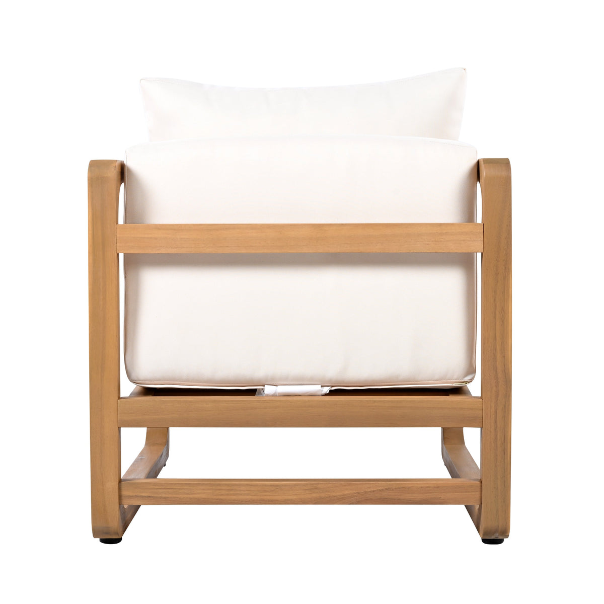 Acacia Wood Lounge Chair & Rustic Slat Side Table Set