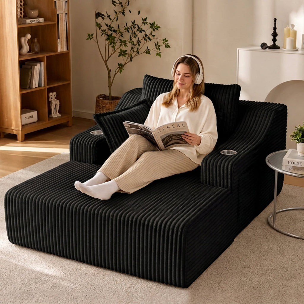 Oversized Chaise Lounge Chair Indoor - 67" Sleeper Sofa Bed