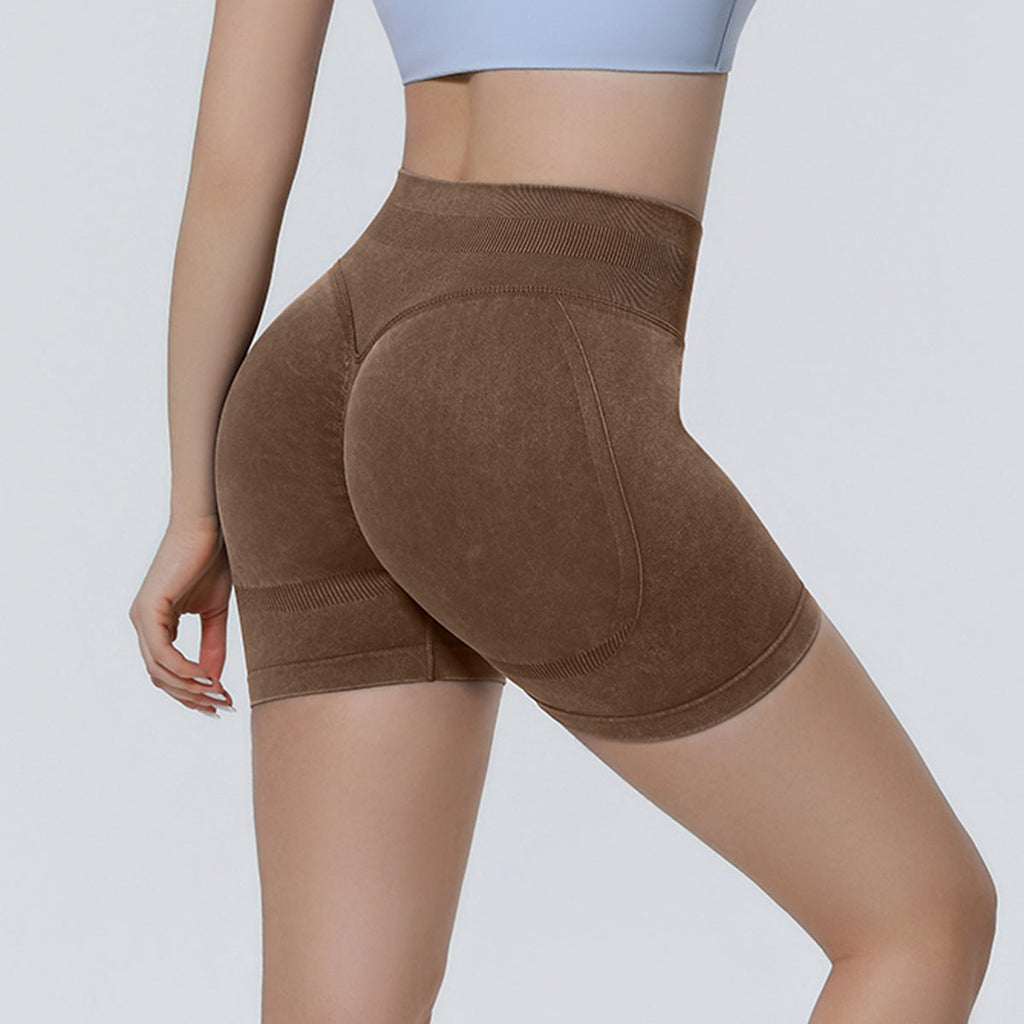 Seamless Knitted Sand-washed Yoga Shorts