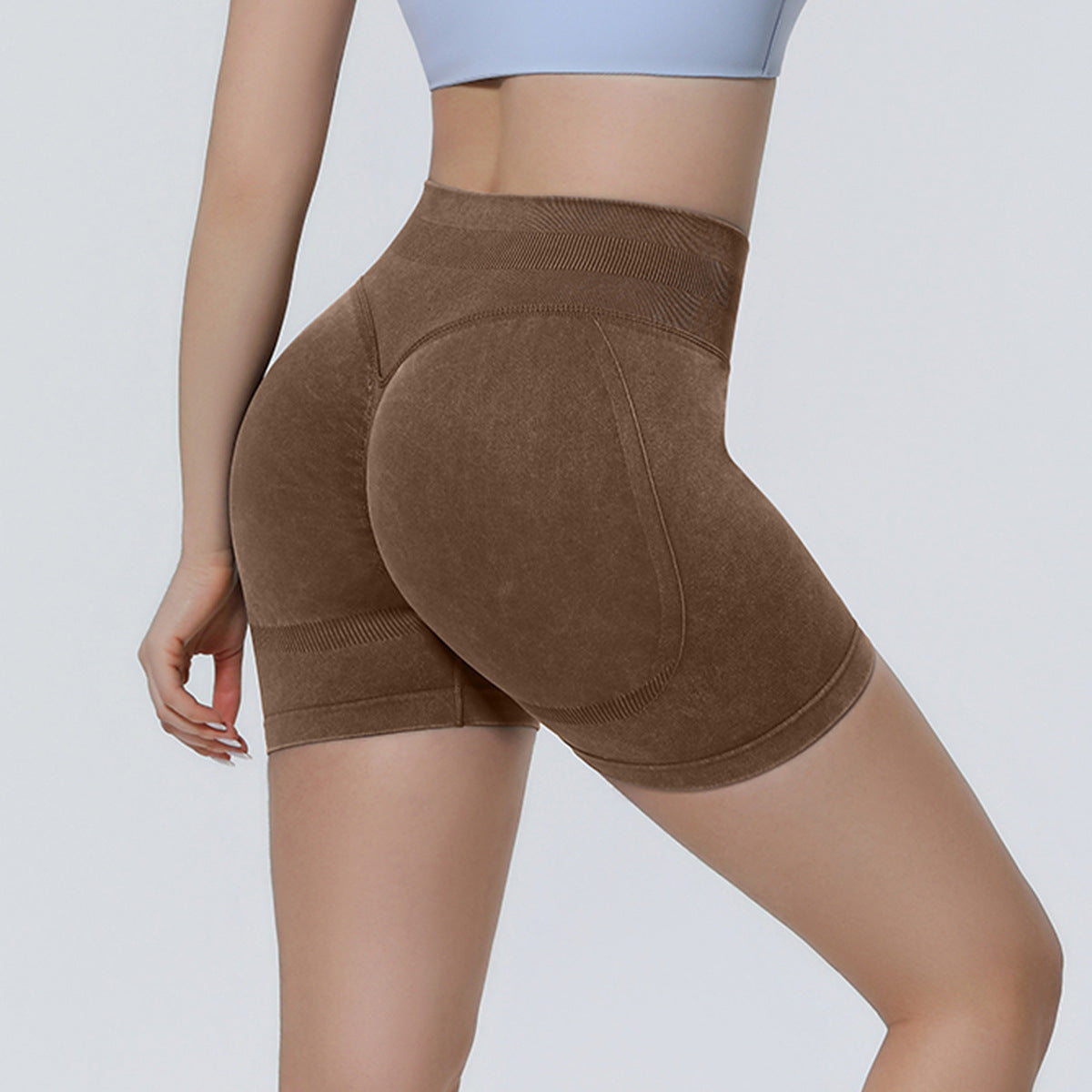 Seamless Knitted Sand-washed Yoga Shorts