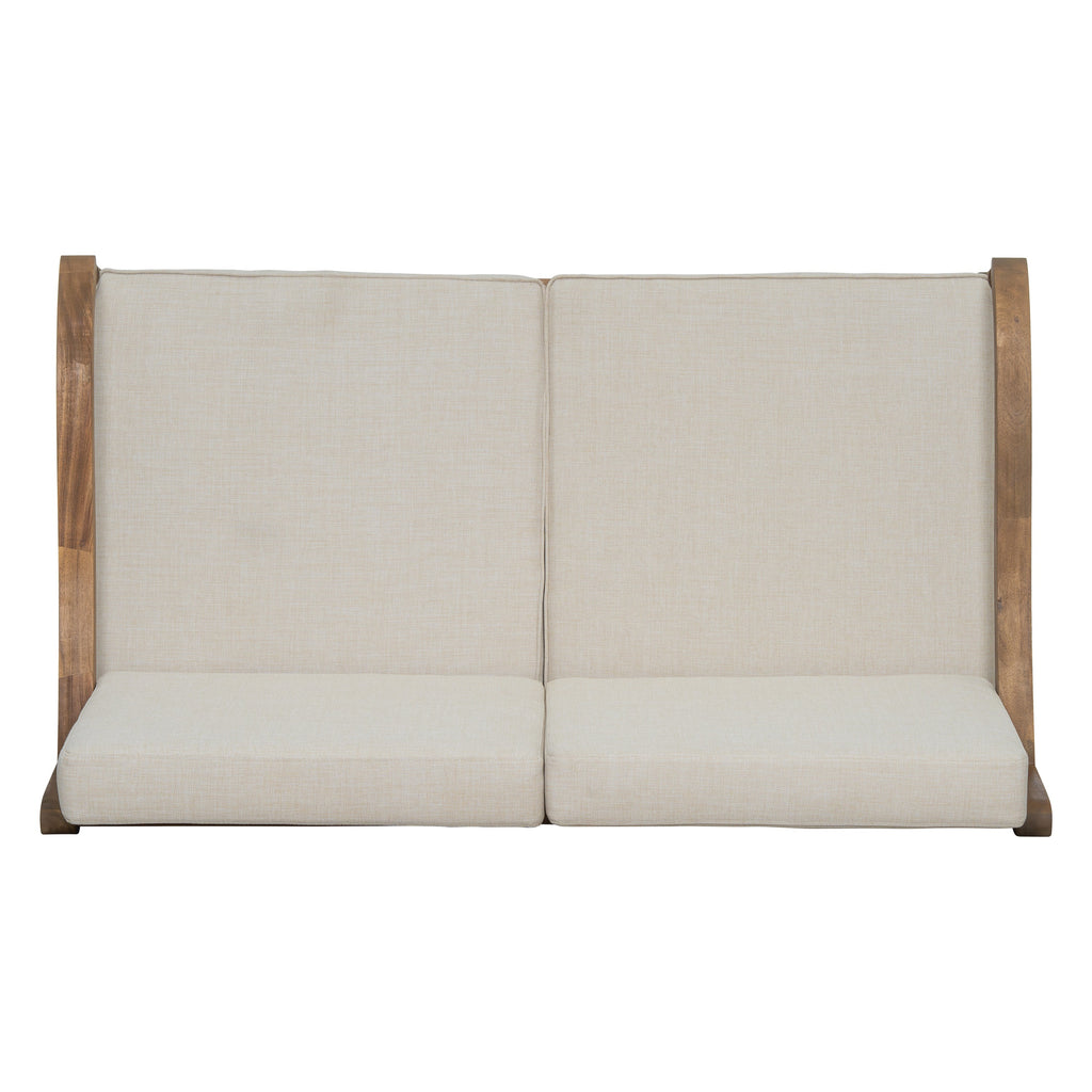 2 Piece Acacia Wood Patio Sofa Seating Group