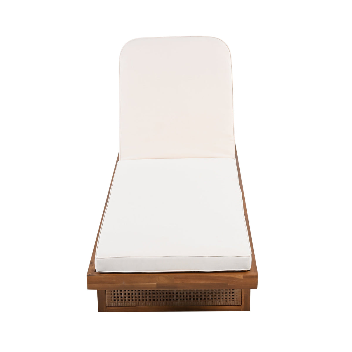 Acacia Wood Outdoor Lounge Set: Adjustable Sun Lounger & Slat Side Table