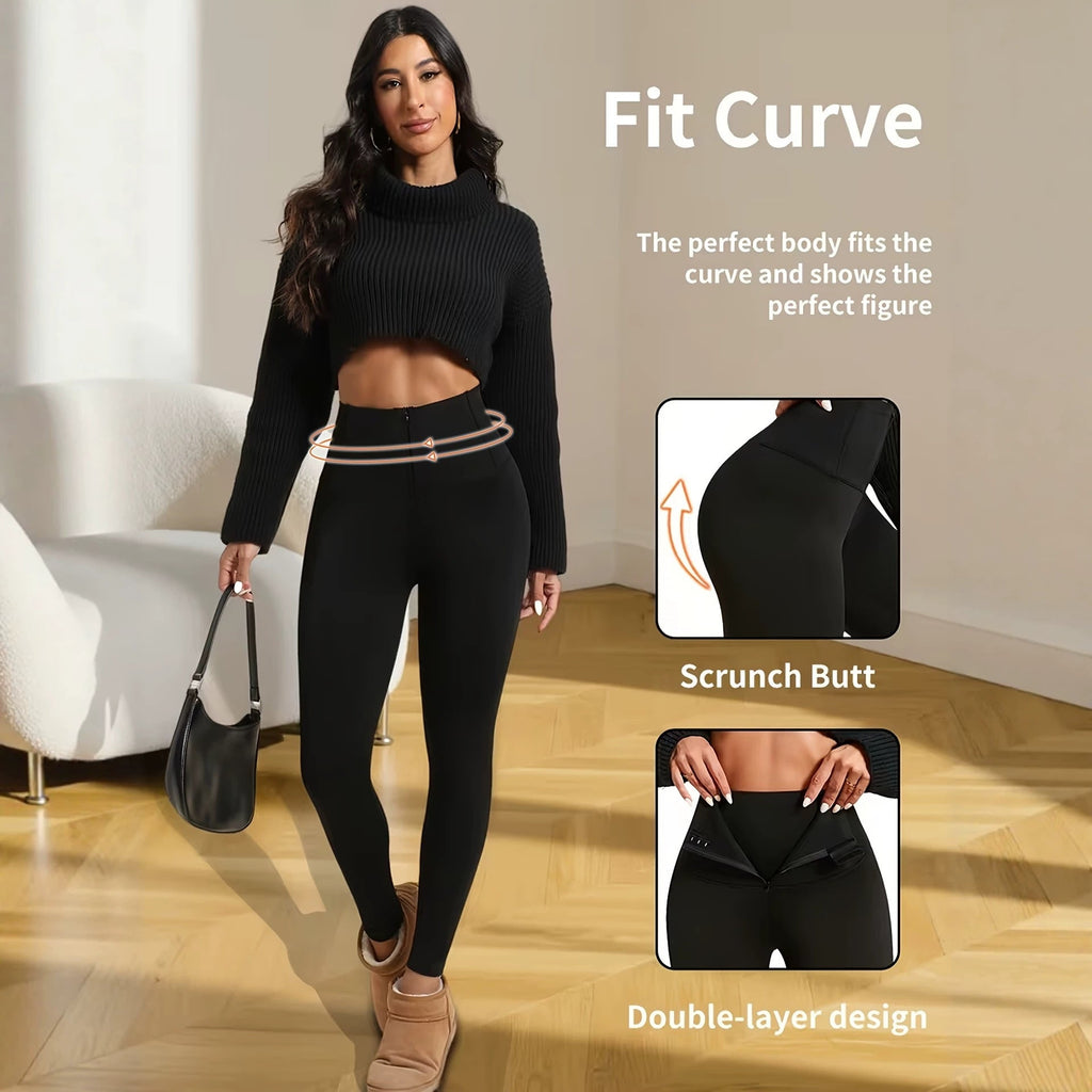 Zip-front Tummy-control Shark Pants For Women