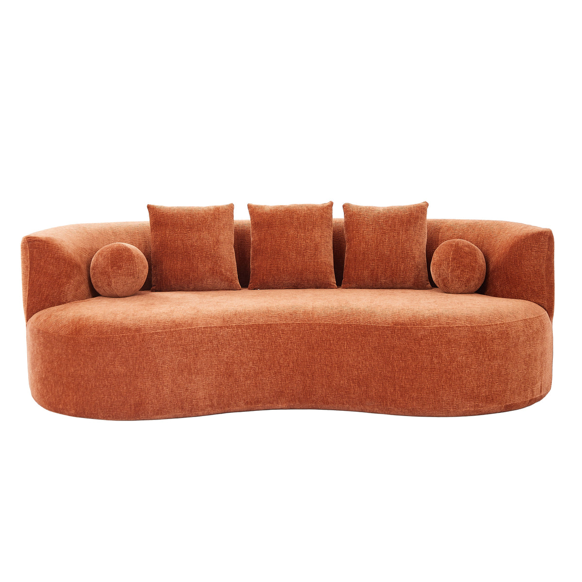 90-Inch Curved Modern Chenille Sofa