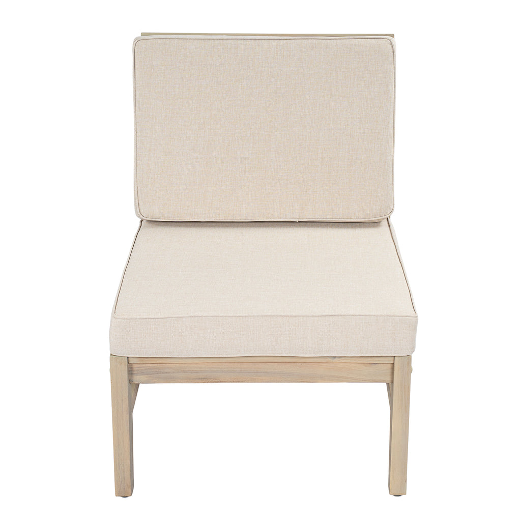 Perla Right Armless Chair in Acacia Wood