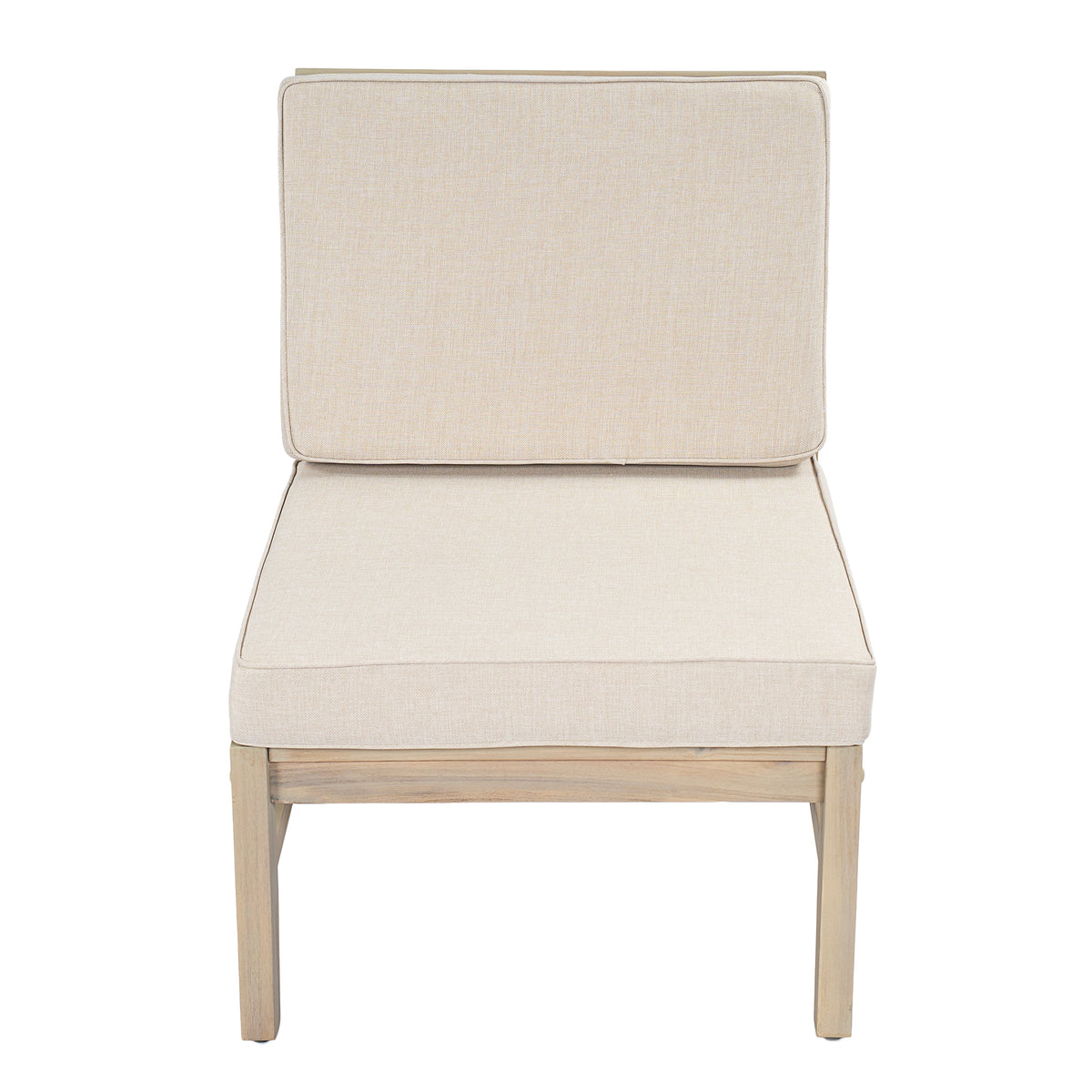 Perla Right Armless Chair in Acacia Wood