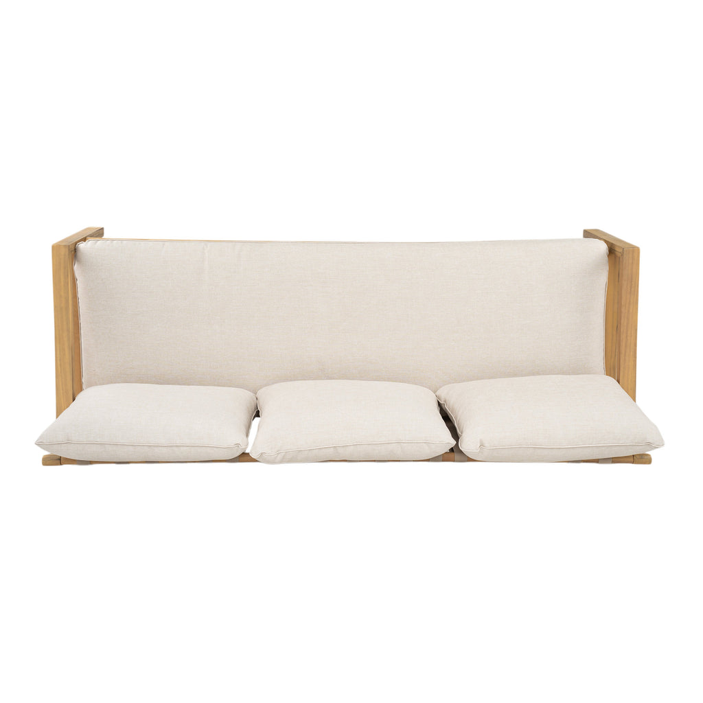 Outdoor Acacia Wood Woven Sofa With Cushions