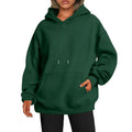 Women's Solid-color Loose-fit Drop-shoulder Hooded Sweatshirt
