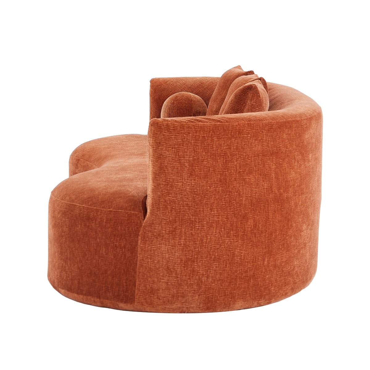 90-Inch Curved Modern Chenille Sofa