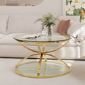 31.50'' Modern Glass Coffee Table with 2 Tiers