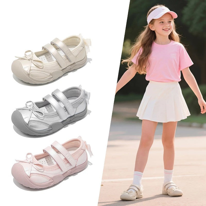 2026 New Summer Girls Ballet Shoes, Mesh Breathable Casual Sneakers For Little & Big Kids