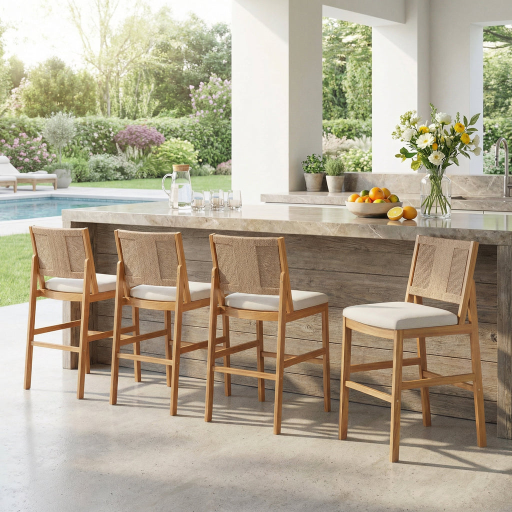 4 Piece Acacia Wood Patio Seating Set